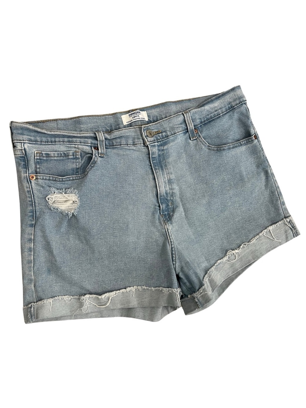 Denizen High Rise Jean Shorts Women’s Size 18 Light Wash Cuffed